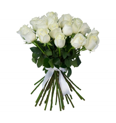  Rusya Çiçek Siparişi Rusya 17 Beyaz Gülden Oluşan Buket