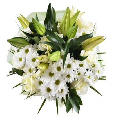 rusya renkli gerberalar Çiçeği & Ürünü Rusya Beyaz Çiçek Demeti 