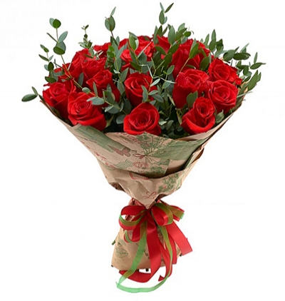 7 gül yeşillik ve cipsofilla Çiçeği & Ürünü Rusya 15 Kırmızı Gül Buketi 